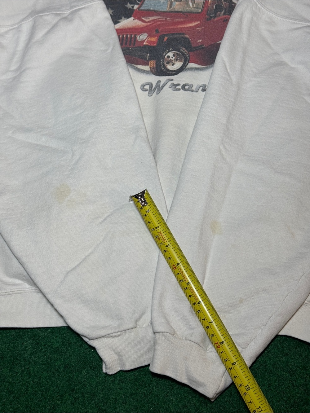 Jeep Wrangler Vintage Sweatshirt L/XL Boxy 26x26 White Crewneck 90s - Picture 7 of 8